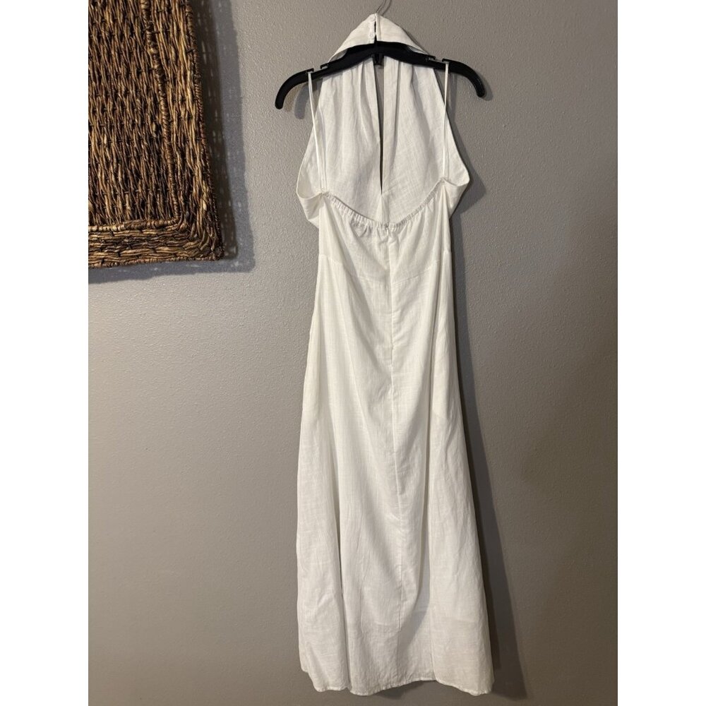 Petal & Pup White Cotton Halter Midi Maxi Dress S Small Sleeveless - Picture 15 of 15